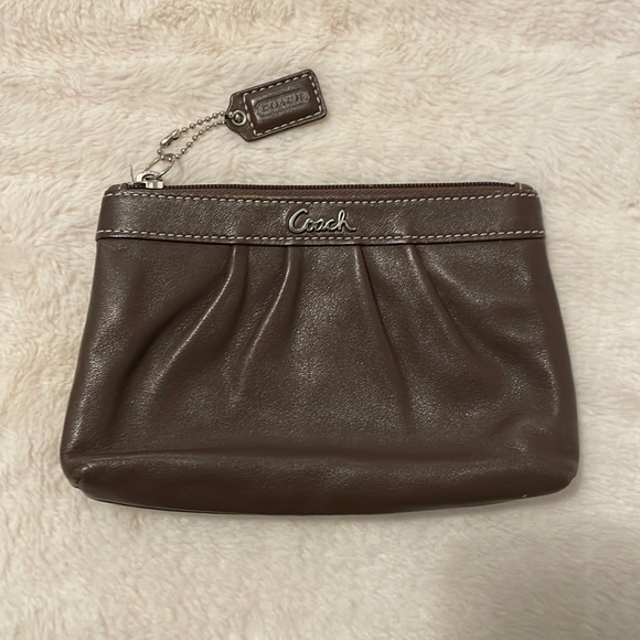 Coach Handbags - Coach Brown Gathered Wristlet